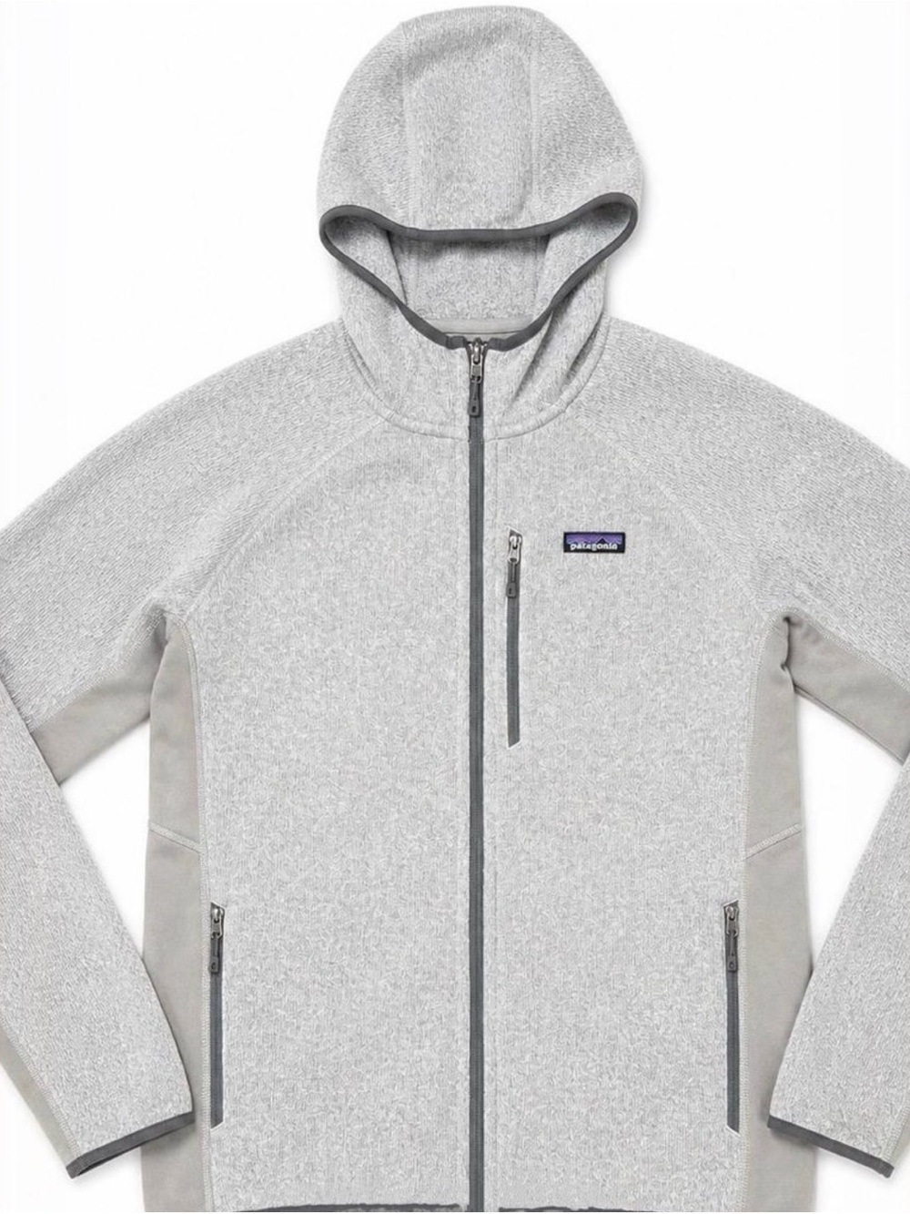 Patagonia Light Gray Full-Zip Hooded Utility Jacket